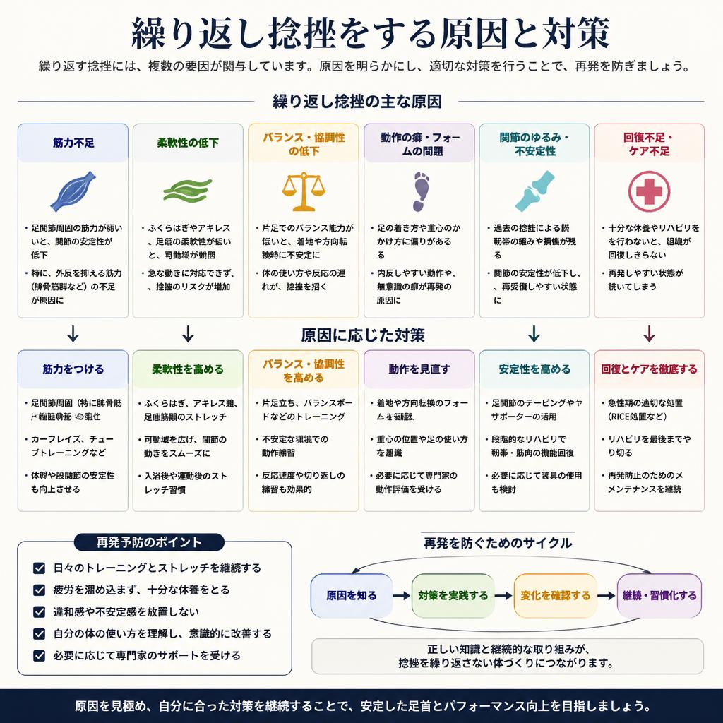 捻挫の繰り返しの原因