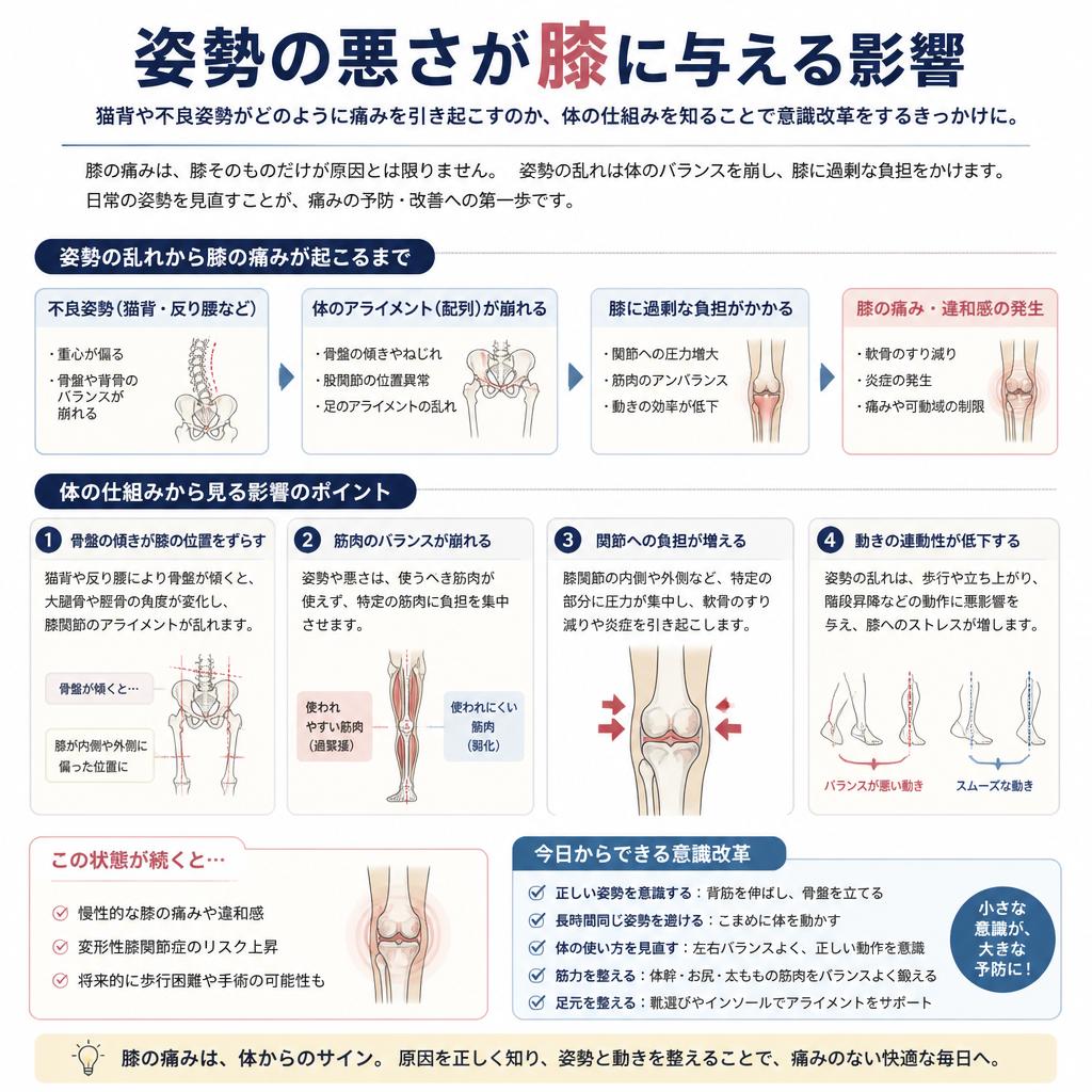 姿勢と膝痛の関係を理解しよう